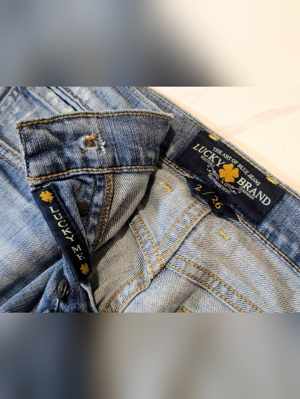 Lucky Brand Sienna Tomboy Straight Jeans Size 26 Distressed Raw Hem
